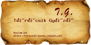 Töröcsik Győző névjegykártya